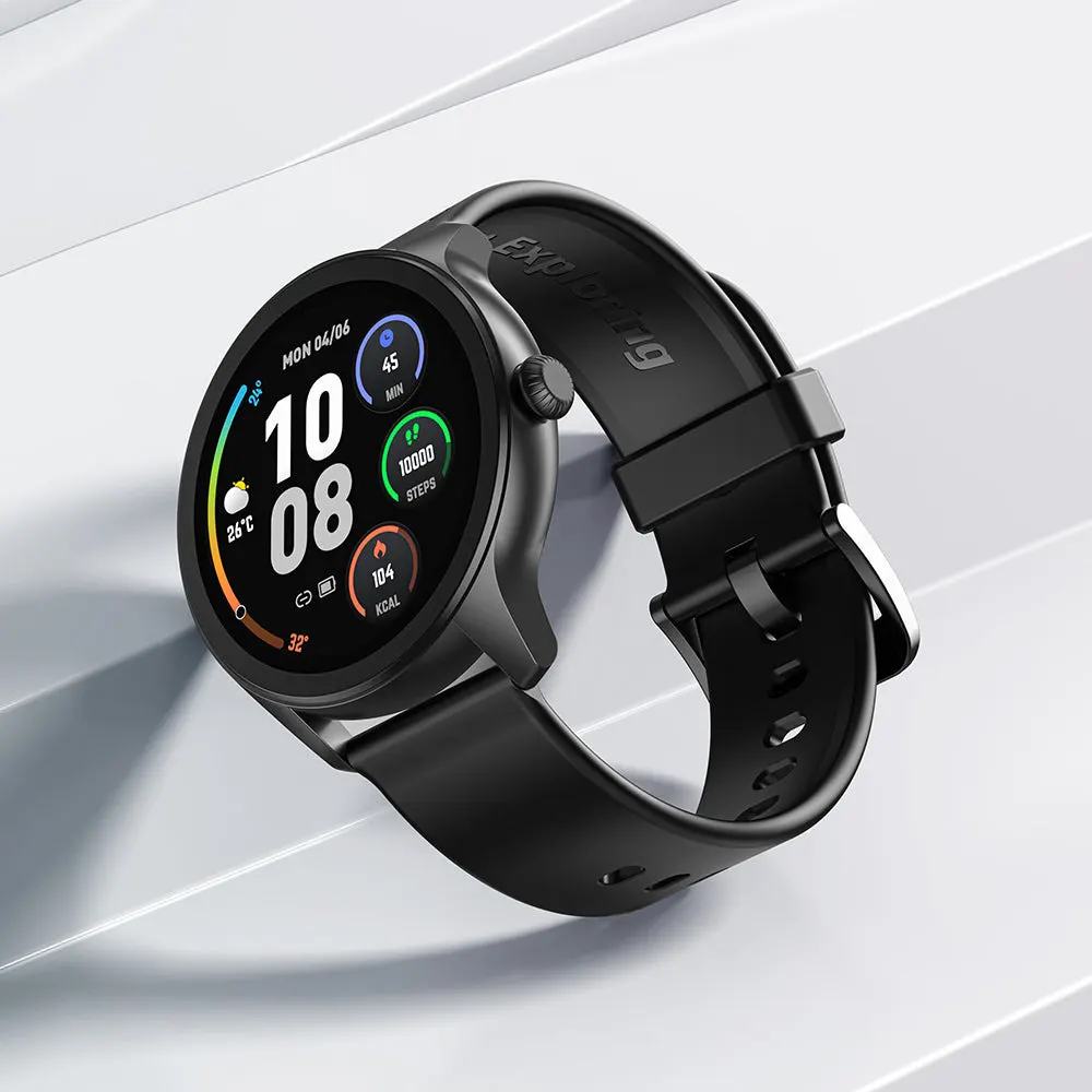 ساعة سمارت أورايمو 2R، شاشة اموليد 1.39 بوصة، سوار سيليكون، مقاومة للماء، لون اسود، OSW-30