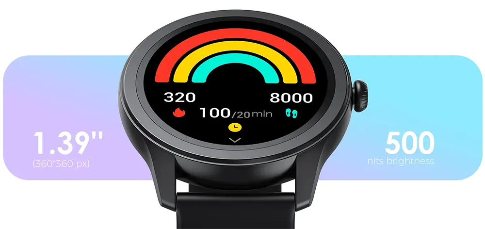 ساعة سمارت أورايمو 2R، شاشة اموليد 1.39 بوصة، سوار سيليكون، مقاومة للماء، لون اسود، OSW-30