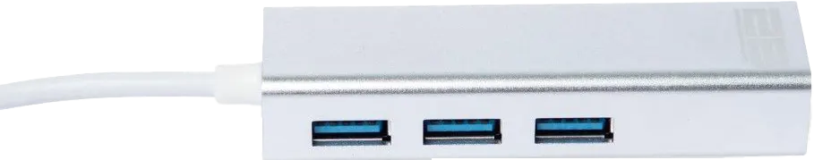 محول 2B تايب سي الى 3 يو اس بي 3.0 RJ45 HUB، فضي، CV568