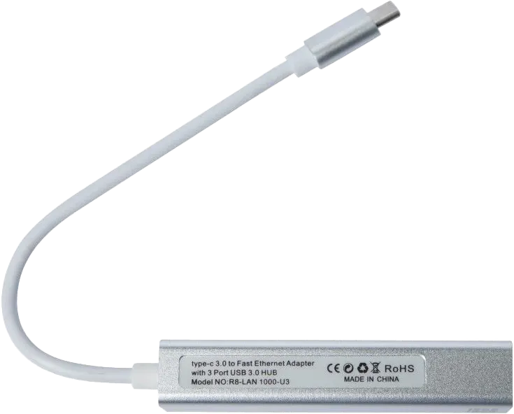 محول 2B تايب سي الى 3 يو اس بي 3.0 RJ45 HUB، فضي، CV568