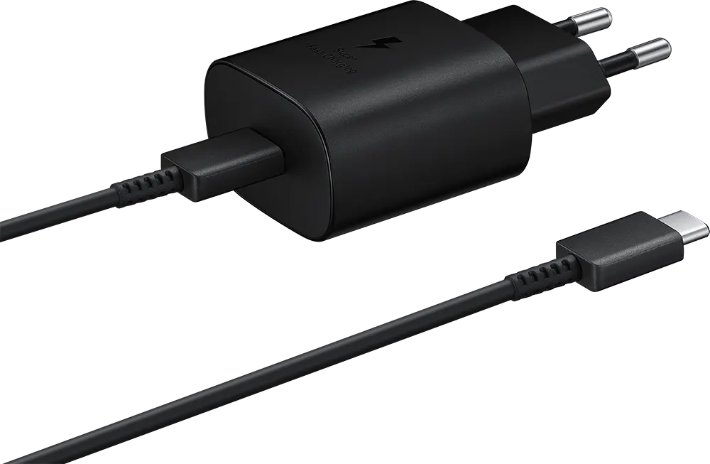 شاحن سامسونج، 25 وات، تايب سي ل تايب سي، شحن سريع، اسود، EP-T4510XBEGWW