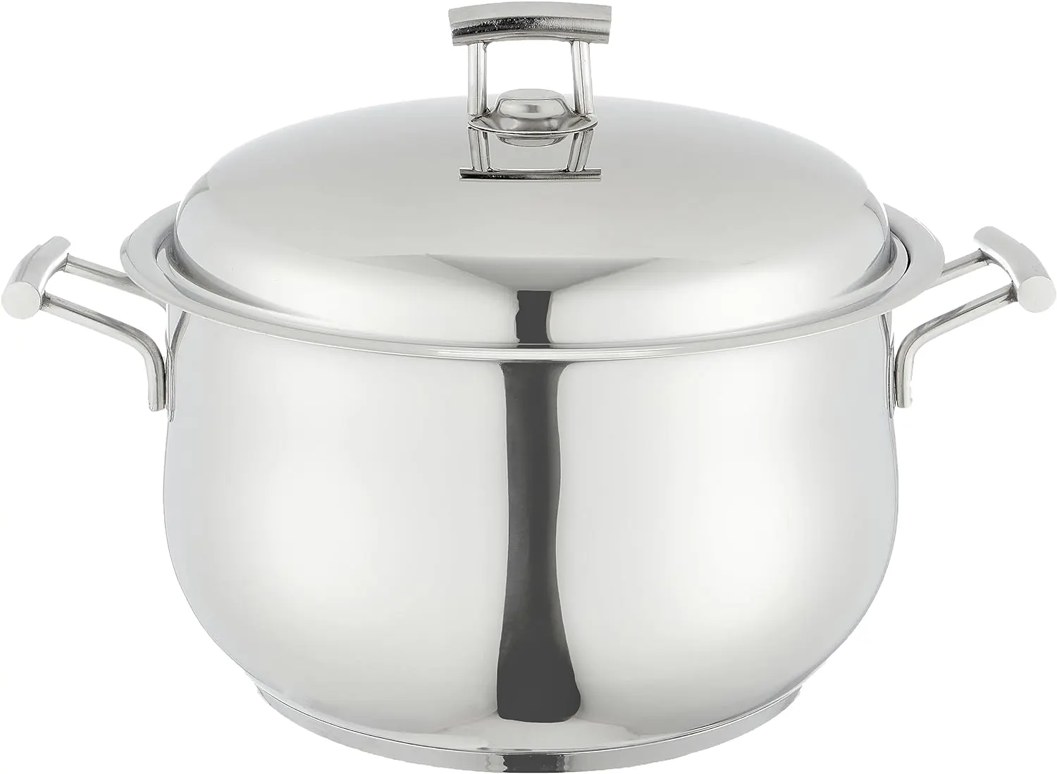 حلة استانلس عبود بومبية يد بلاتين، مقاس 22، فضي