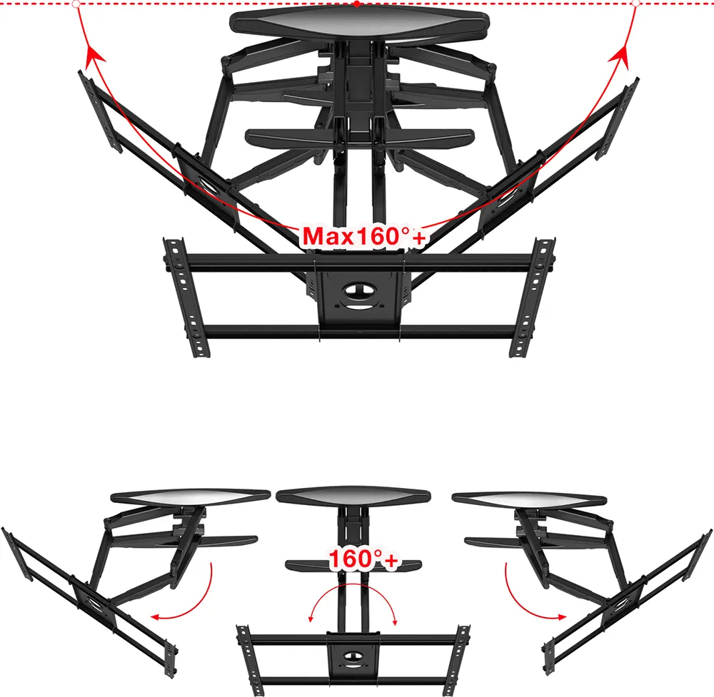 Truman Movable Wall Mount, (55-85) inches, Black, P65