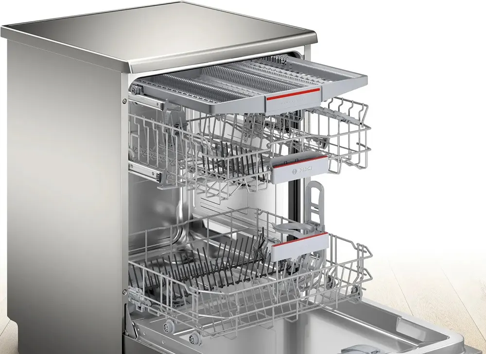 Bosch Dishwasher, 60 Cm, 13 Place Setting, Digital Screen, Stainless Steel, Silver, SMS4EMI60V