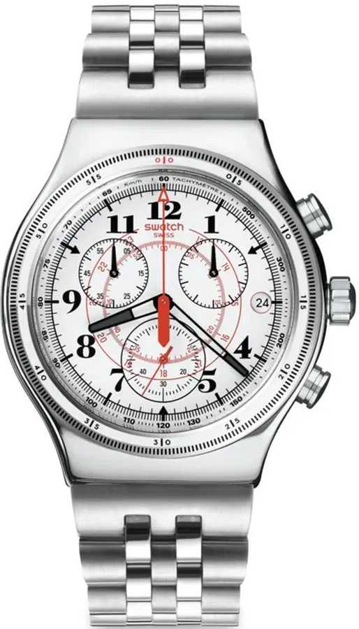 ساعة سواتش رجالي، عقارب، سوار ستانلس ستيل، سيلفر، YVS414GD