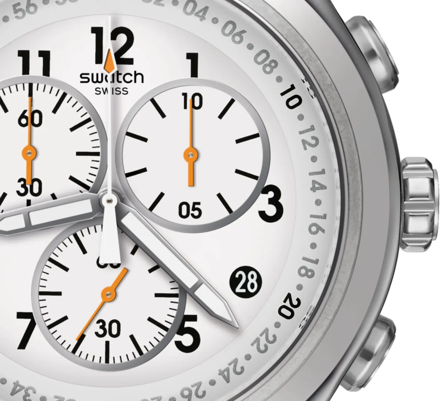 ساعة سواتش رجالي، عقارب، سوار جلد، أسود، YOS451