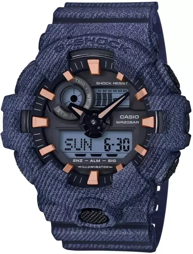 Casio G-Shock Watch for Men, Resin band, Analog and Digital, Blue GA.700DE.2ADR