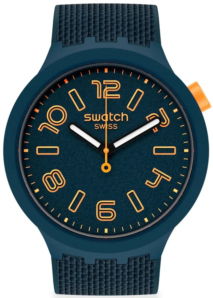 ساعة سواتش رجالي ، عقارب، سوار سيليكون، أسود، SO27N107