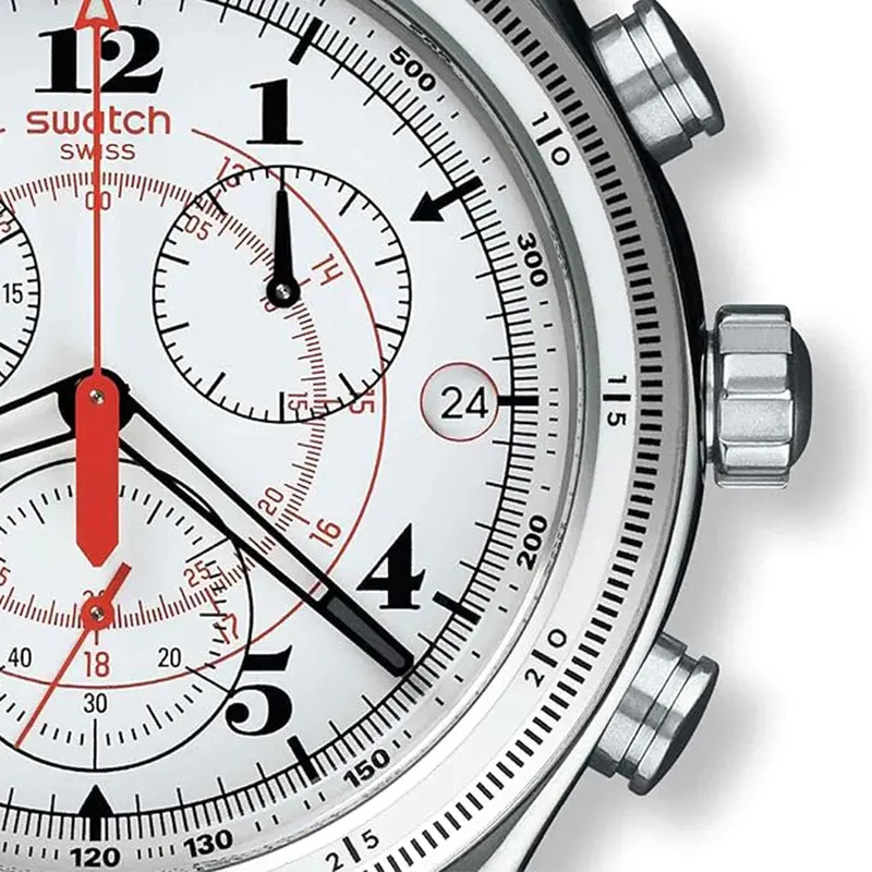 ساعة سواتش رجالي، عقارب، سوار ستانلس ستيل، سيلفر، YVS414GD