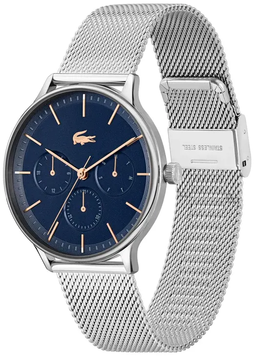 ساعة لاكوست رجالي، عقارب، سوار ستانلس ستيل، فضي، 2011228