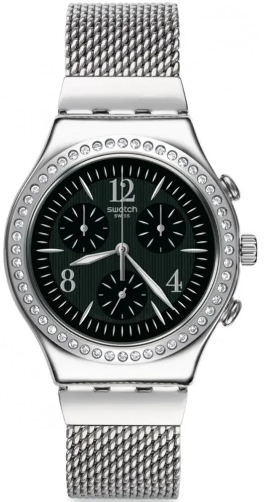 ساعة سواتش حريمي، عقارب، سوار ستانلس ستيل، فضي، YCS118GAC