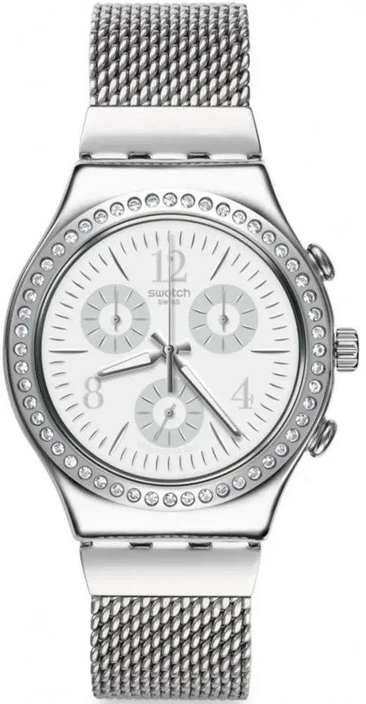 ساعة سواتش حريمي، عقارب، سوار ستانلس ستيل، فضي ، YCS119GAC