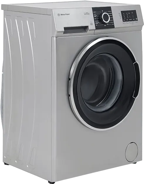 غسالة ملابس فول أتوماتيك وايت بوينت تحميل أمامي 7 كيلو، 1000 لفة، غسيل بالبخار، انفرتر، شاشة تاتش ديجيتال، فضي، WPW71015DSWS