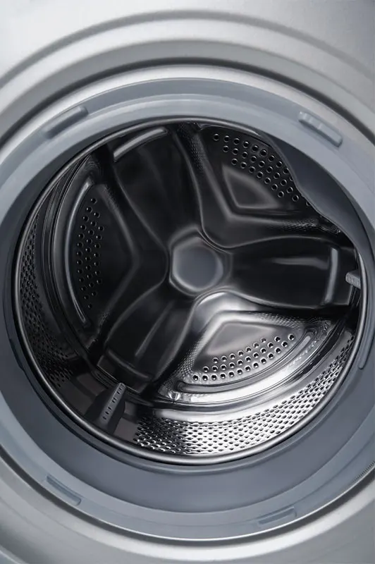 غسالة ملابس فول أتوماتيك وايت بوينت تحميل أمامي 7 كيلو، 1000 لفة، غسيل بالبخار، انفرتر، شاشة تاتش ديجيتال، فضي، WPW71015DSWS