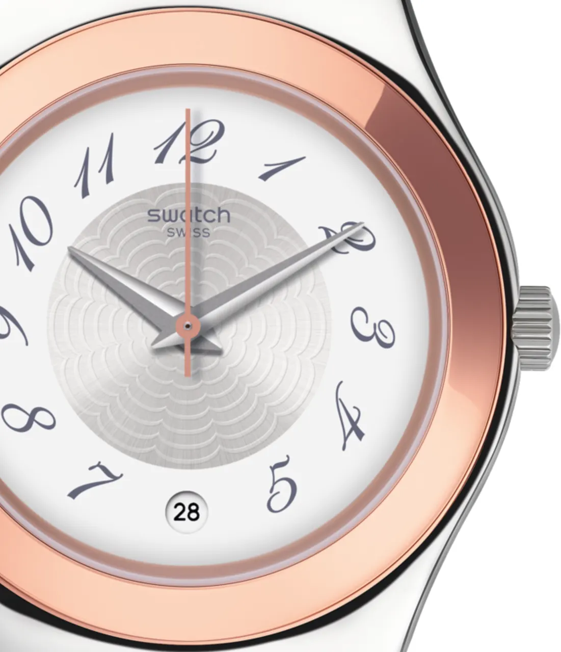 ساعة سواتش حريمي، عقارب، سوار ستانلس ستيل، فضي ، YLS454G