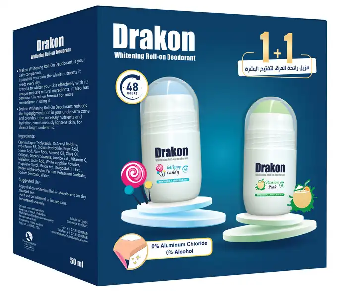 مزيل عرق رول اون  لولي بوب كاندي من دراكون +  باشون بيك 1+1 50 مل
