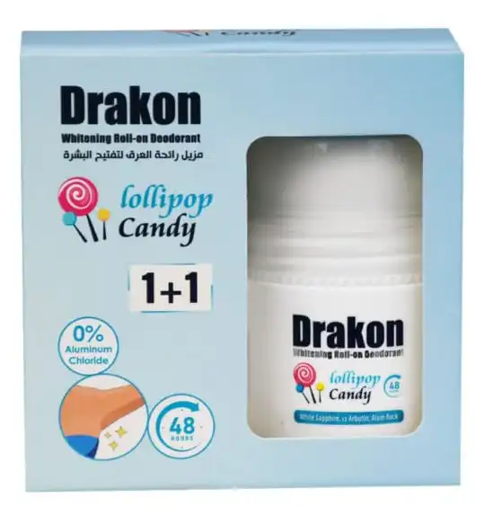 مزيل عرق دراكون لولي بوب كاندي للنساء، رول اون، 50 مل، عرض (1+1)