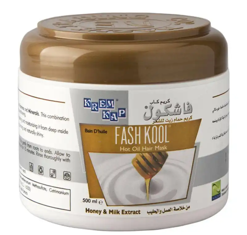 ماسك شعر حمام زيت فاشكول بالعسل والحليب، 500 مل