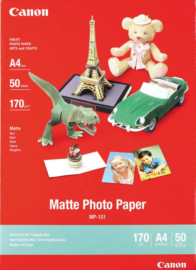 كانون ورق صور مطفي  مقاس A4 ، وزن 170 جم-م2، 50 ورقة مطفية، MP-101