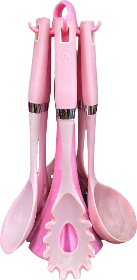 طقم توزيع مغناطيس بالحامل سيليكون ، 7 قطع ،بينك