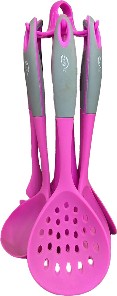 طقم توزيع دولفين بالحامل سيليكون ، 7 قطع ،فوشيا