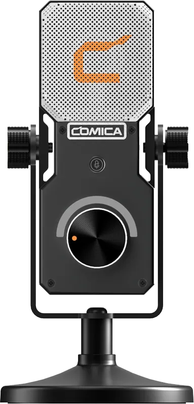 ميكروفون كوميكا، مكثف، يو اس بي نوع سي، حلقة ضوئية RGB، أسود، STA-U1