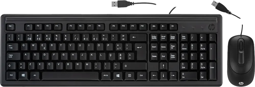 لوحة مفاتيح وماوس سلكية اتش بي، يو اس بي 2.0، اسود، 160