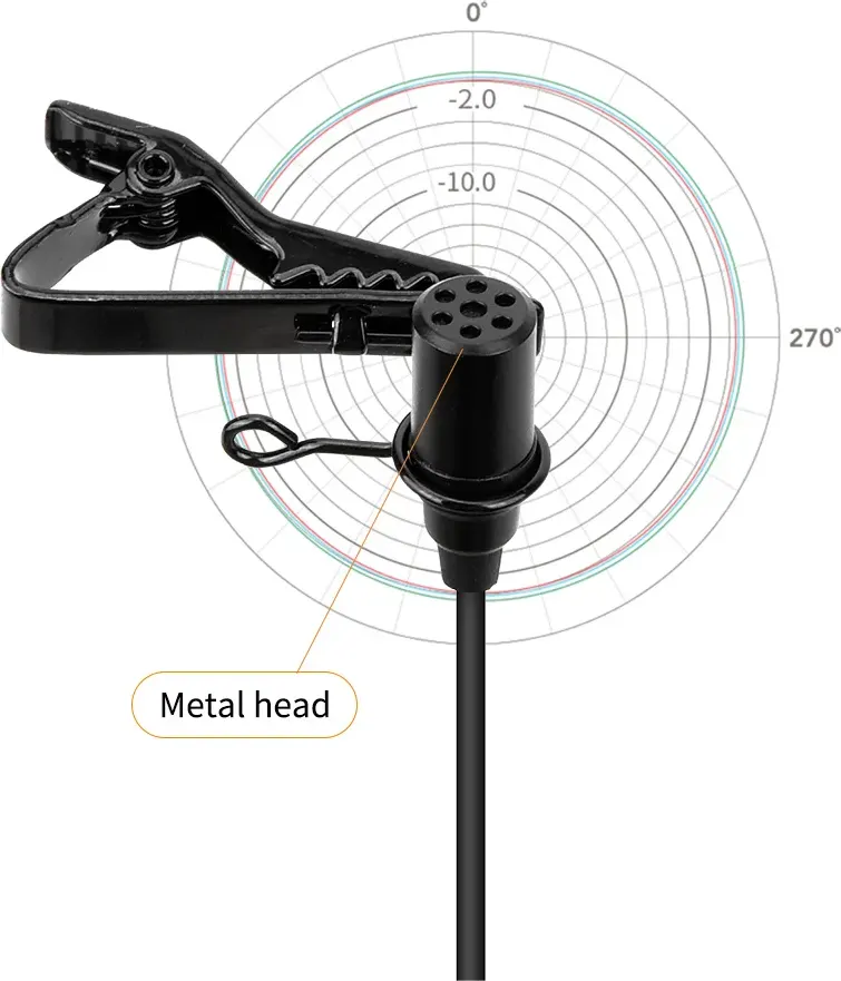 كوميكا تي آر آر إس ميكروفون لافالير، 6.0 متر، للآيفون، أسود، V01SP