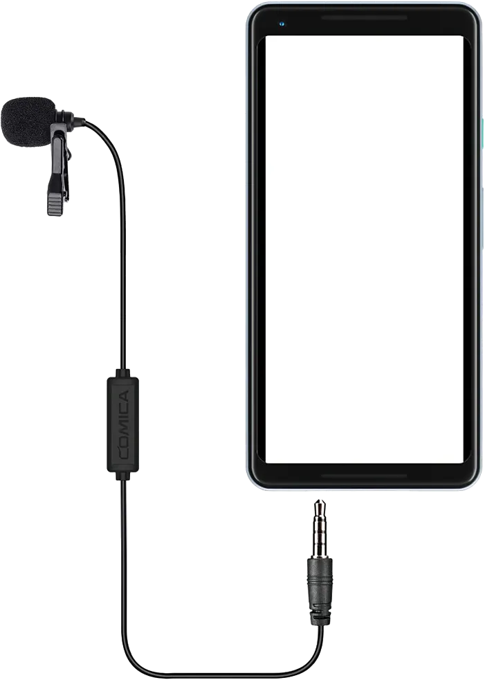 كوميكا تي آر آر إس ميكروفون لافالير، 6.0 متر، للآيفون، أسود، V01SP