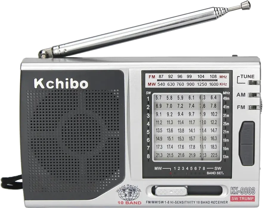 جهاز راديو صغير كيتشيبو، يعمل بالحجارة AA ، فضي × أسود ، KK-9803