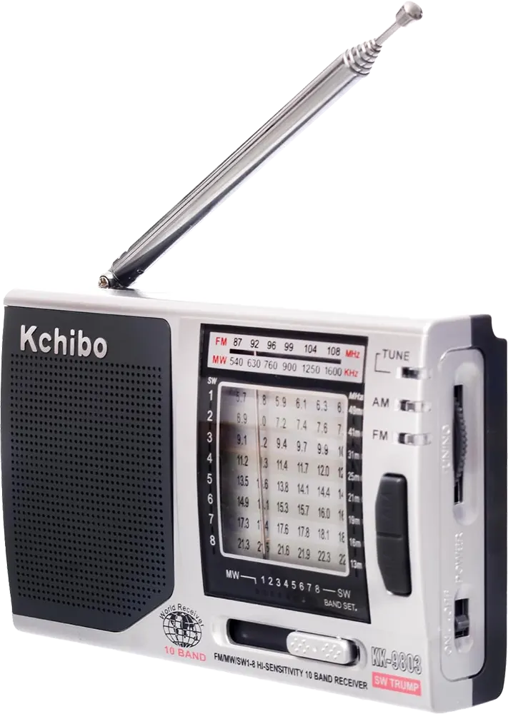 جهاز راديو صغير كيتشيبو، يعمل بالحجارة AA ، فضي × أسود ، KK-9803