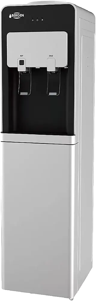 Bergen Water Dispenser, 2 Faucets (Hot & Cold), Top Loading, Silver*Black, BY 509