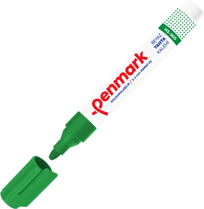 قلم ماركر سبورة بيضاء بين مارك تركي ، سن مشطوف ثابت ،أخضر