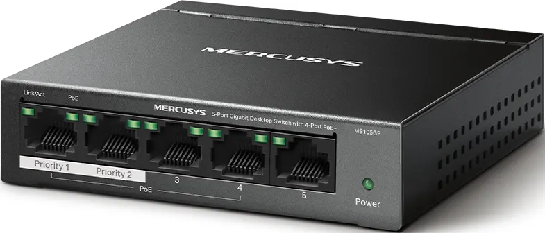 ، سويتش ايثرنت ميركوسيس 5 منافذ، جيجابت أسود، MS105GP