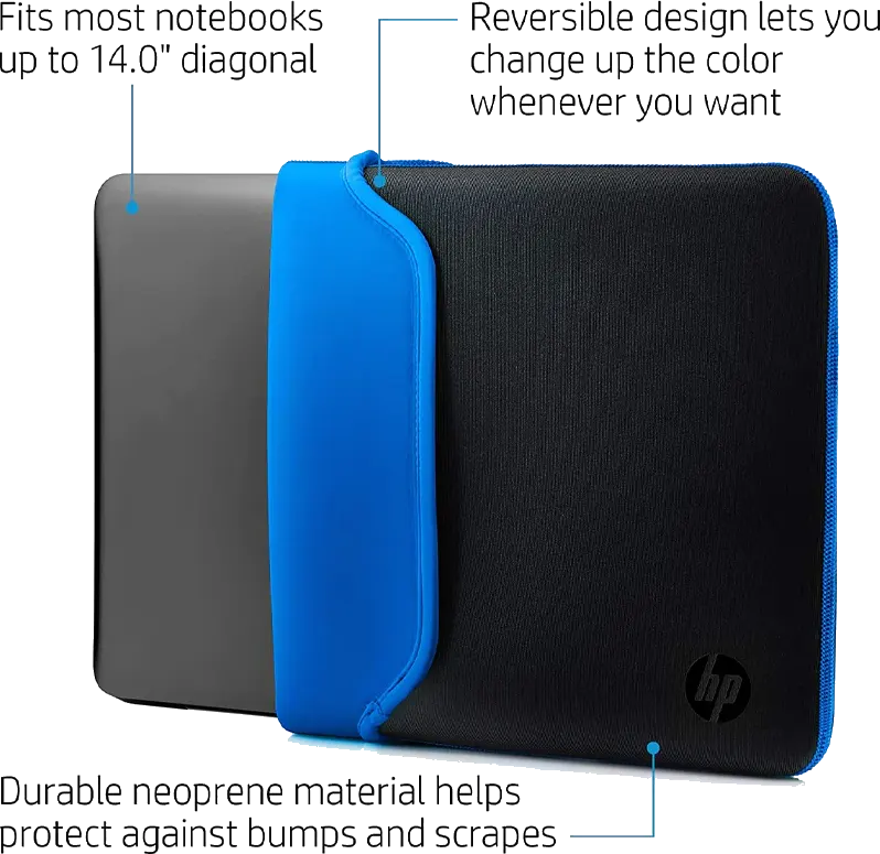 حافظة لاب توب اتش بي، 14 إنش، أسود*ازرق، 460