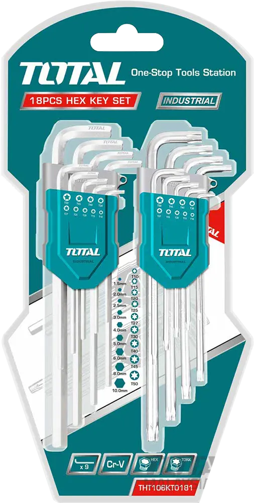 طقم مفاتيح النكيه مسدس، توتال تولز 18 قطع، THT106KT0181