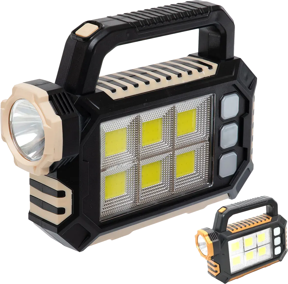 كشاف طوارئ محمول قابل للشحن هاي شيين ، شحن بالطاقة الشمسية، أسود، HS-8029