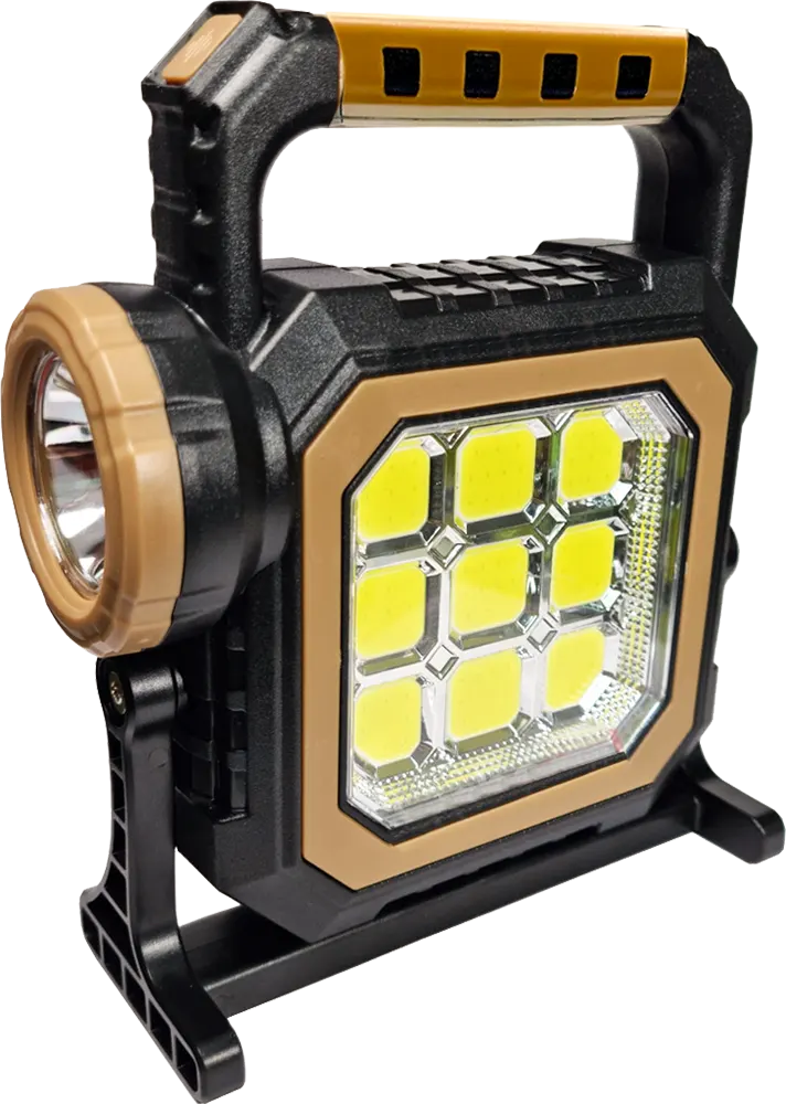 كشاف طوارئ محمول قابل للشحن هاي شيين ، شحن بالطاقة الشمسية، أسود، HS-8030