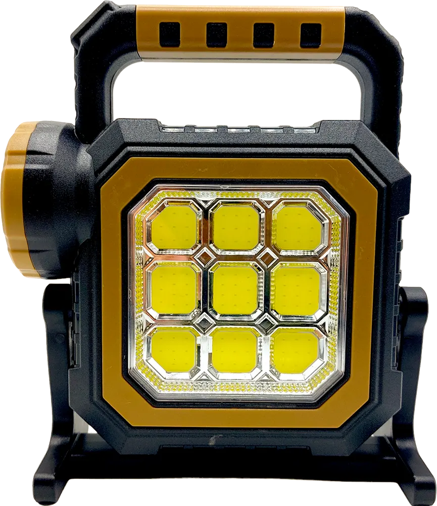 كشاف طوارئ محمول قابل للشحن هاي شيين ، شحن بالطاقة الشمسية، أسود، HS-8030