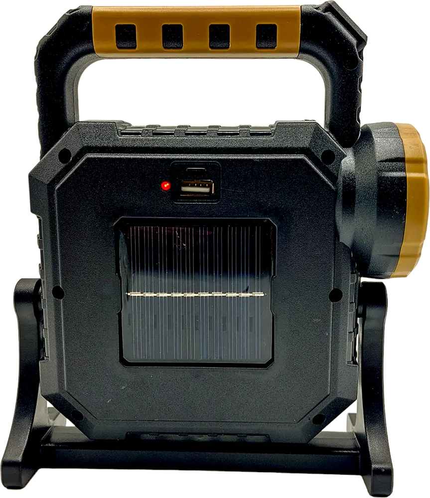 كشاف طوارئ محمول قابل للشحن هاي شيين ، شحن بالطاقة الشمسية، أسود، HS-8030