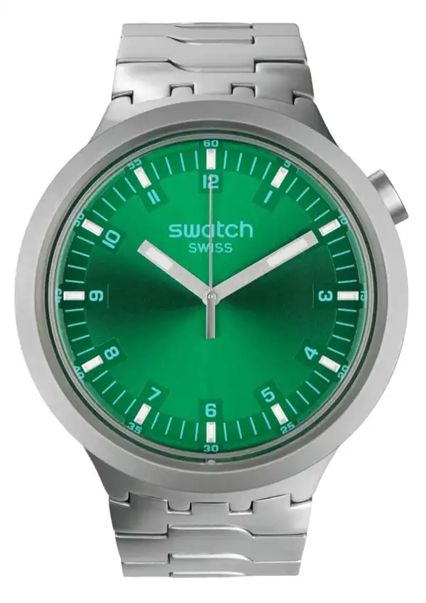 ساعة  سواتش للرجال، عقارب، سوار ستانلس ستيل ، سيلفر SB07S101G