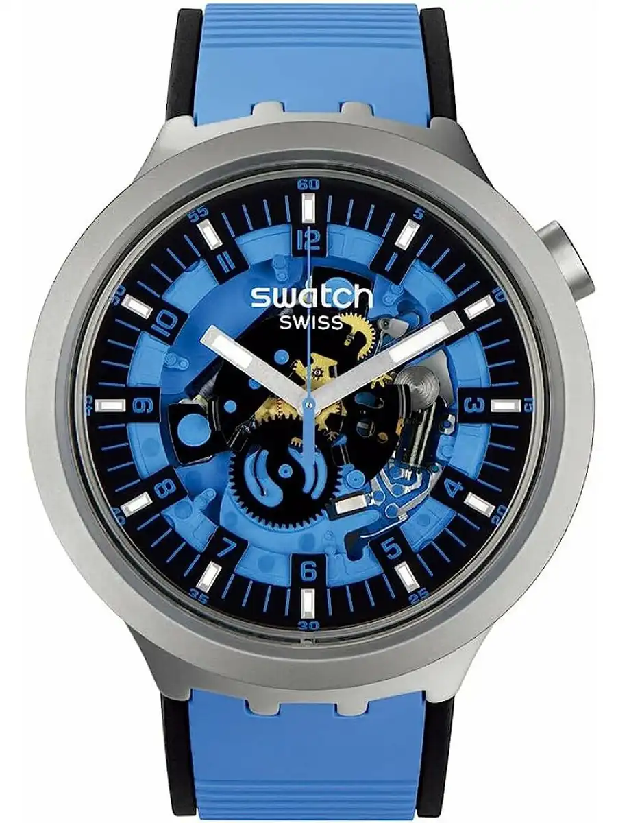 ساعة سواتش للجنسين ، عقارب ،  أزرق SB07S106