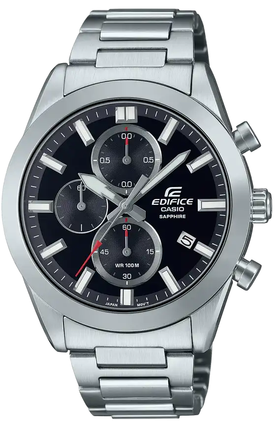 ساعة كاسيو اديفيس رجالي، عقارب، سوار ستانلس ستيل، فضي EFB-710D-1AVUDF