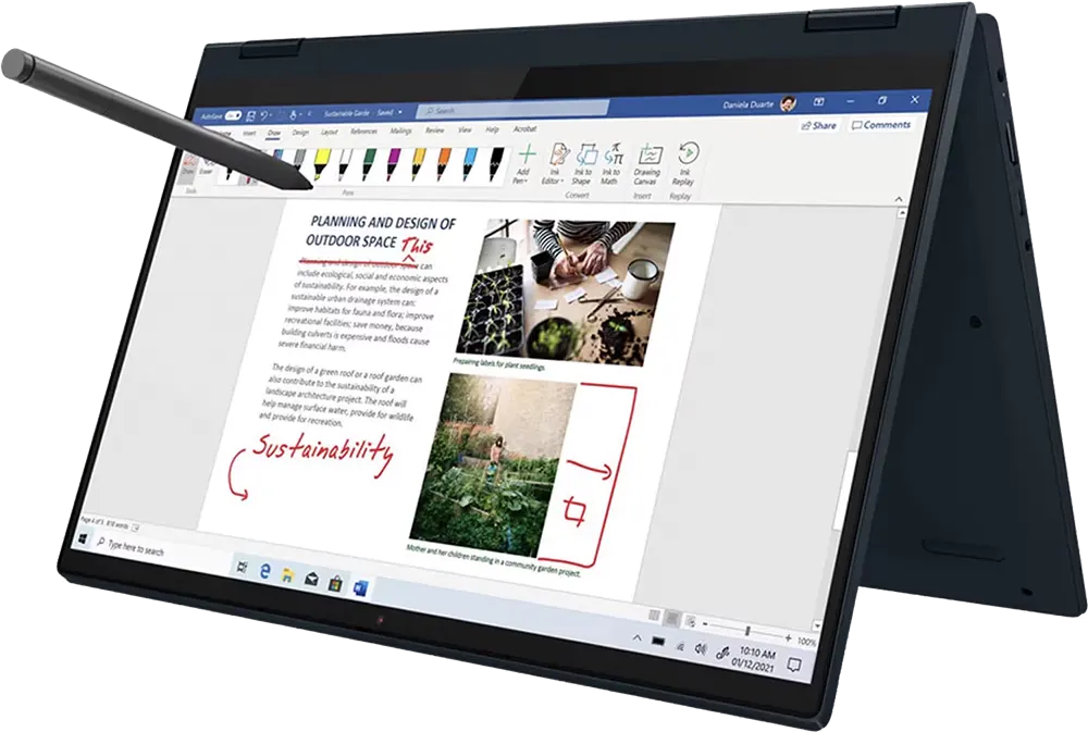 لاب توب لينوفو ايديا باد فليكس 5 14ALC05، معالج AMD™ Ryzen 7 5700U، رامات 8 جيجابايت، 512 جيجابايت ٍSSD هارد، AMD™ Radeon Graphics، شاشة تاتش 14 بوصة FHD، ويندوز 11، أزرق