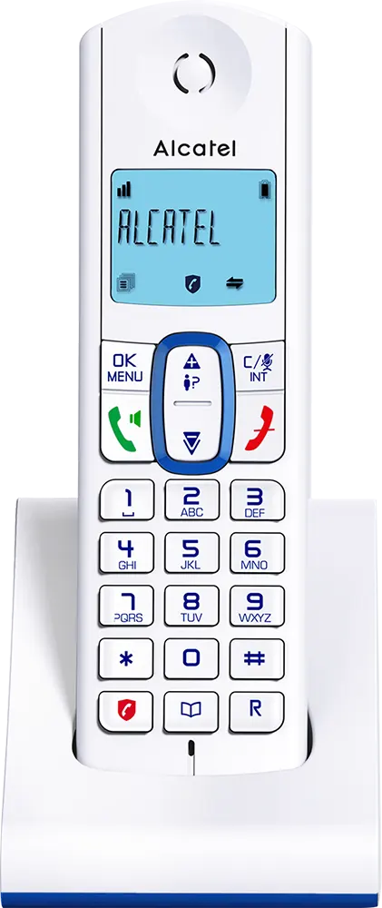 تليفون أرضي لاسلكي ألكاتيل ، شاشة ديجيتال، أبيض، F630