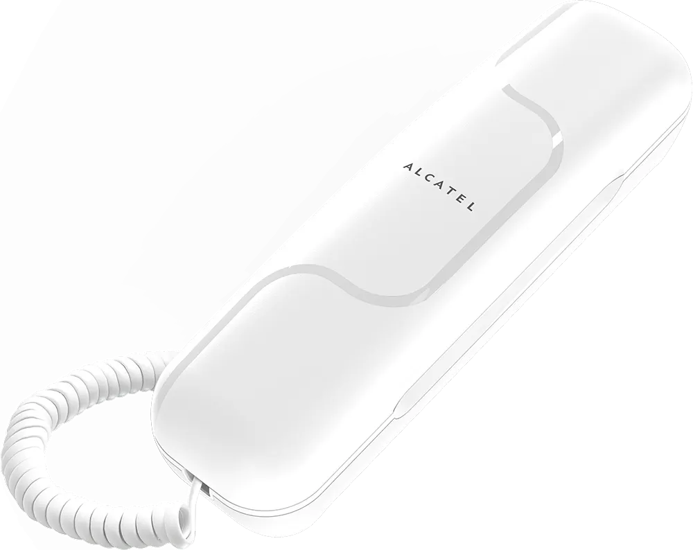 تليفون أرضي سلكي ألكاتيل ، بدون شاشة، أبيض، T02