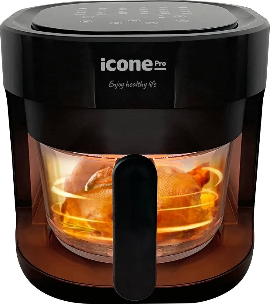 قلاية هوائية ايكون، 1500 وات، 5 لتر، شاشة ديجيتال، أسود