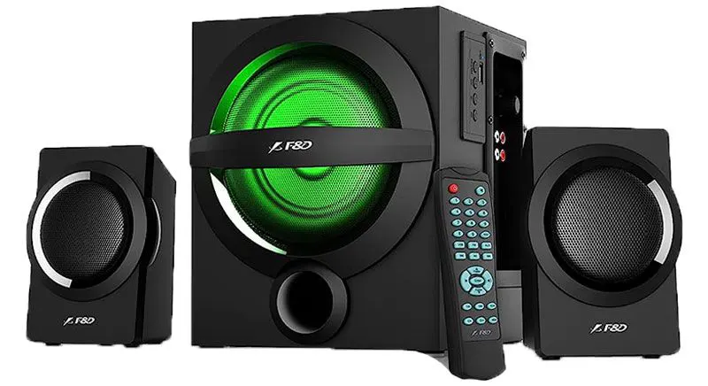 سماعات صب وفر اف آند دي، بلوتوث،37 وات ،ريموت كنترول، أسود، A140X BT