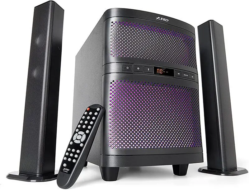 سماعات صب ووفر اف آند دي، بلوتوث، 70 وات، ريموت كنترول ،أسود، T200X