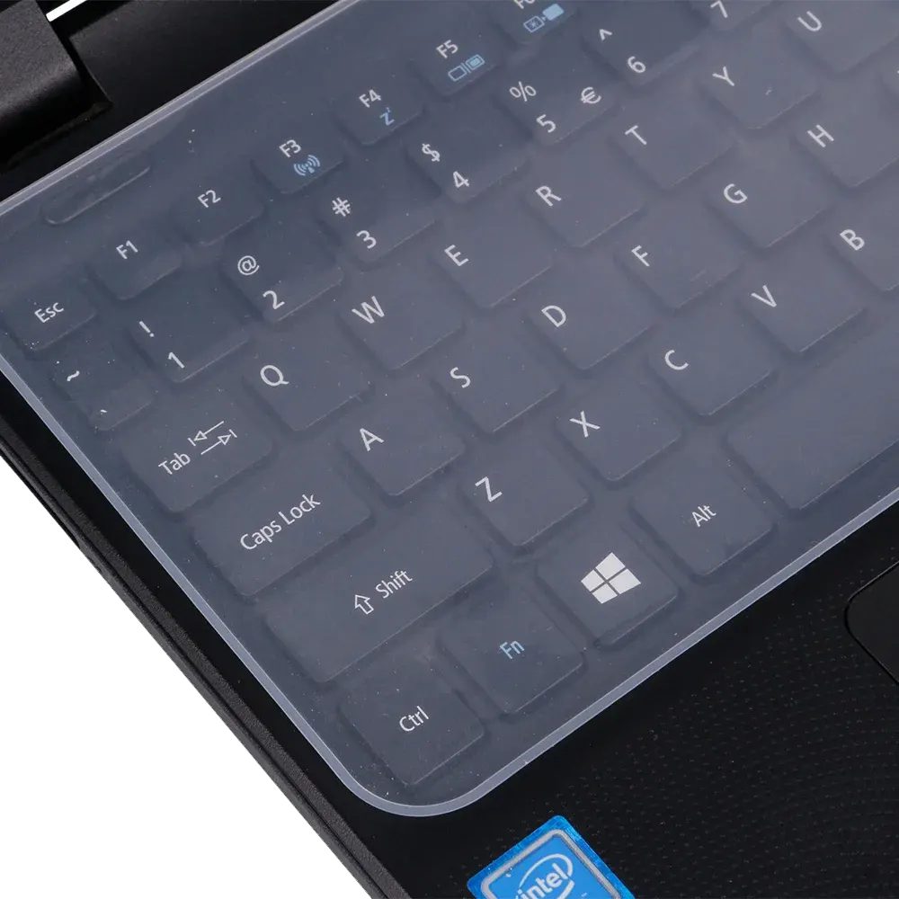 غطاء حماية للوحة مفاتيح الكمبيوتر المحمول 15 بوصة، مقاوم للغبار والماء ، شفاف